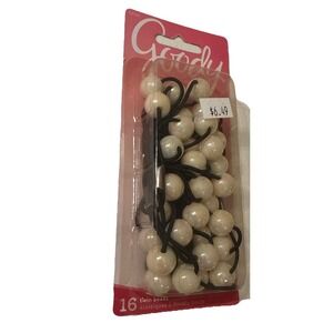 Goody Twin Bead Ponytail Holders White 16 Count Discontinued VINTAGE HTF
